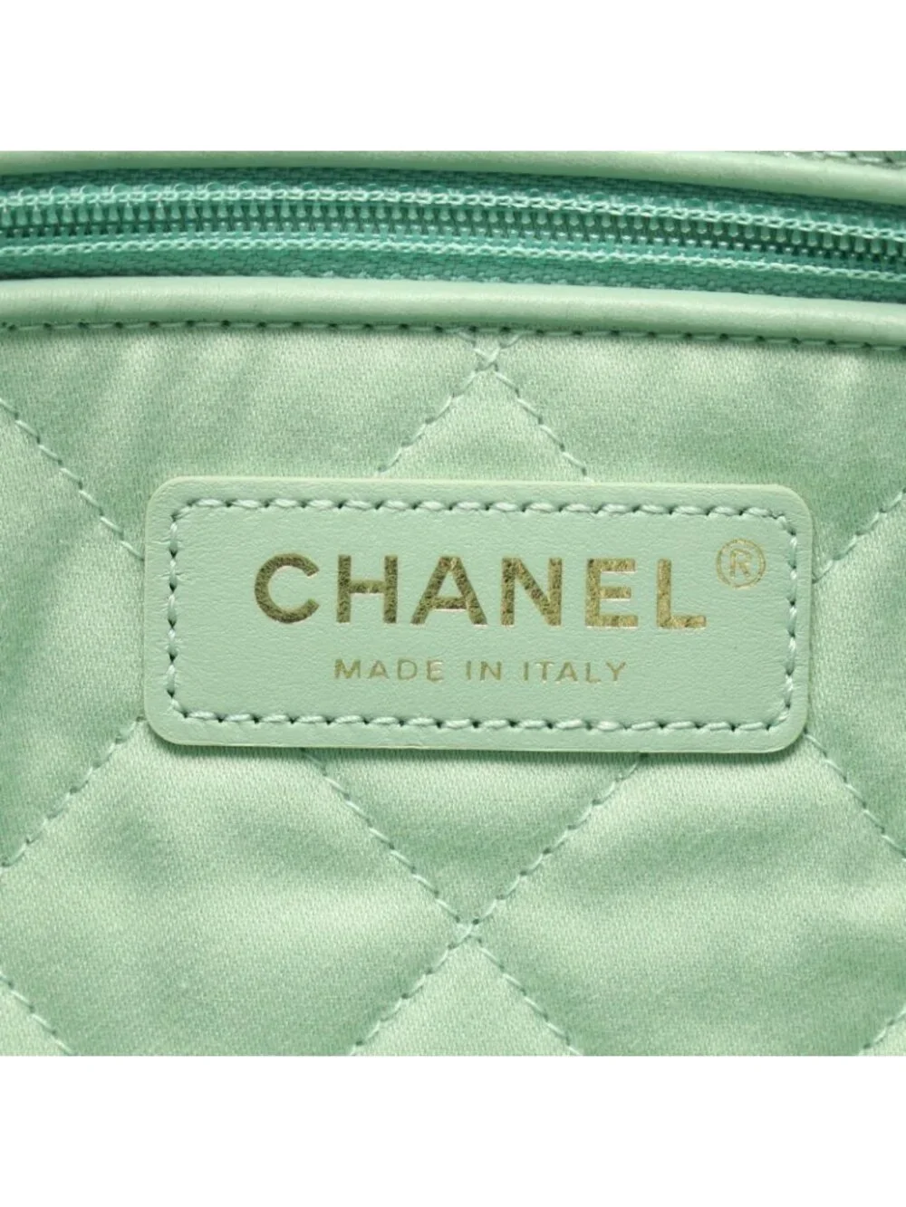 Chanel Shoulder Bag Quilted 22 Small Mint Green Lambskin 22 Chain